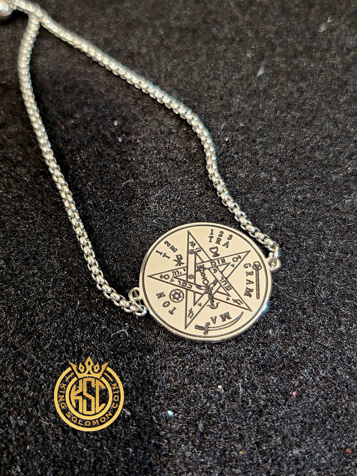 Seal of Tetragrammaton 72 Names of God Bracelet Silver.