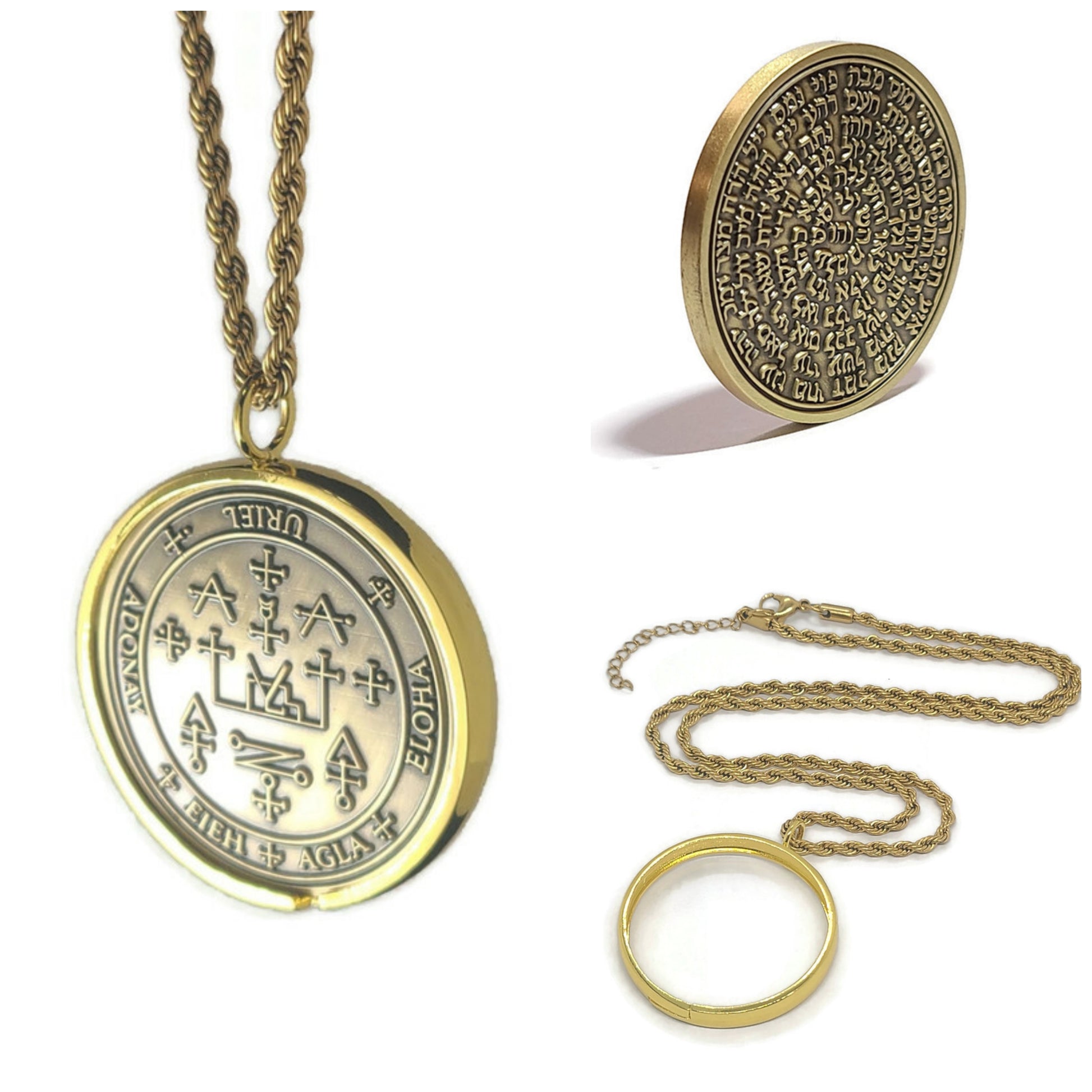 The seal of Archangel Uriel  72 names of God 1FitAll bezel Necklace.