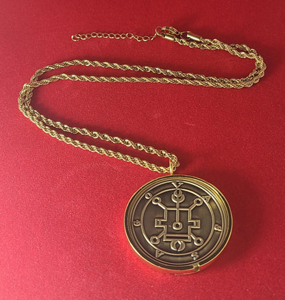 VASSAGO Pruflas Busas demon sigil Ars Goetia + 1FitAll bezel Necklace.