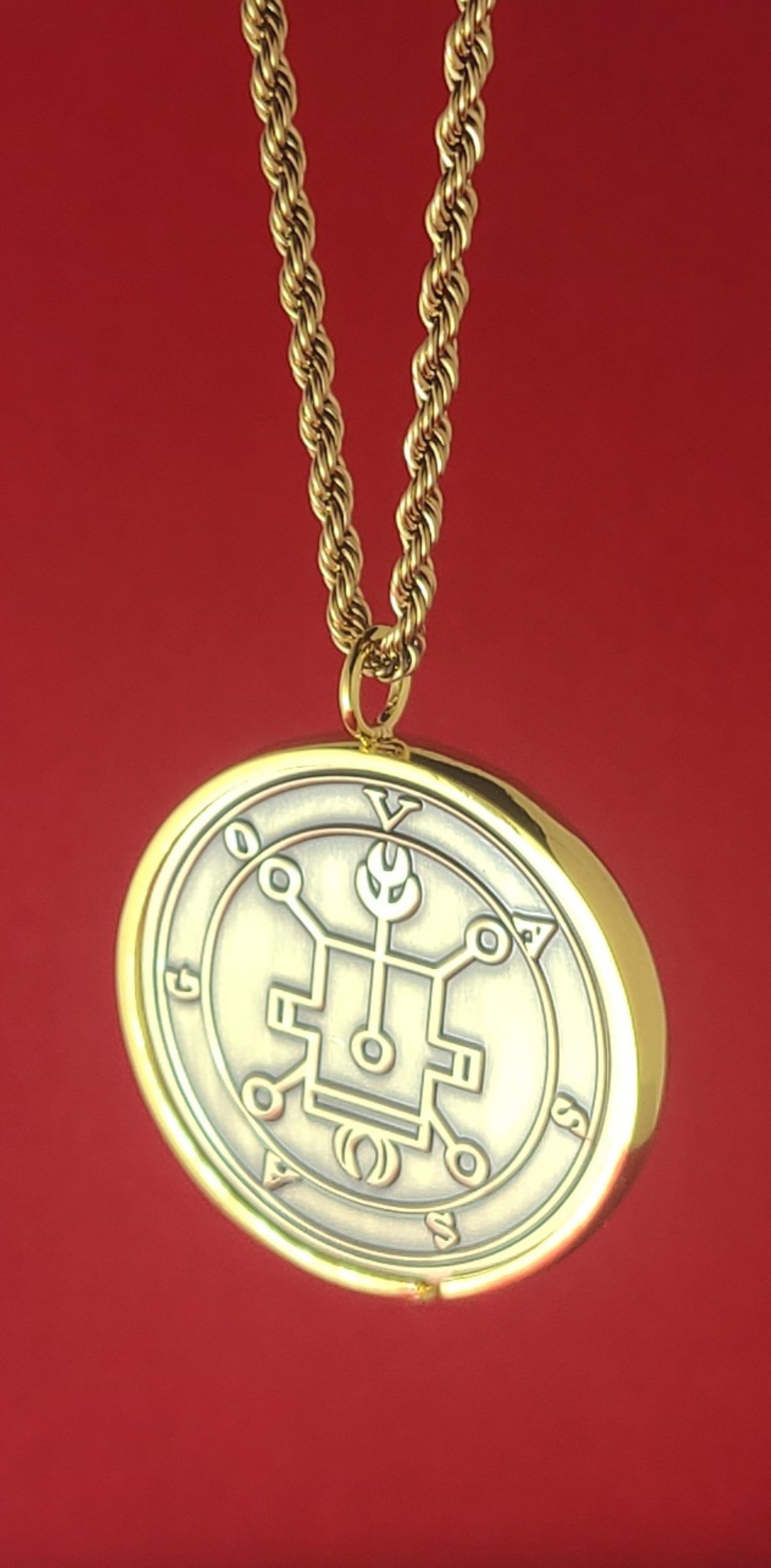 VASSAGO Pruflas Busas demon sigil Ars Goetia + 1FitAll bezel Necklace.