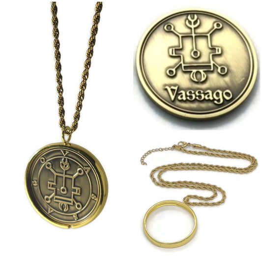 VASSAGO Pruflas Busas demon sigil Ars Goetia + 1FitAll bezel Necklace.