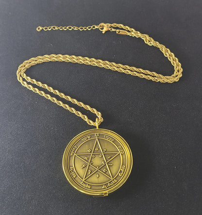 Second Pentacle of Venus 72 names of God 1FitAll bezel Necklace.