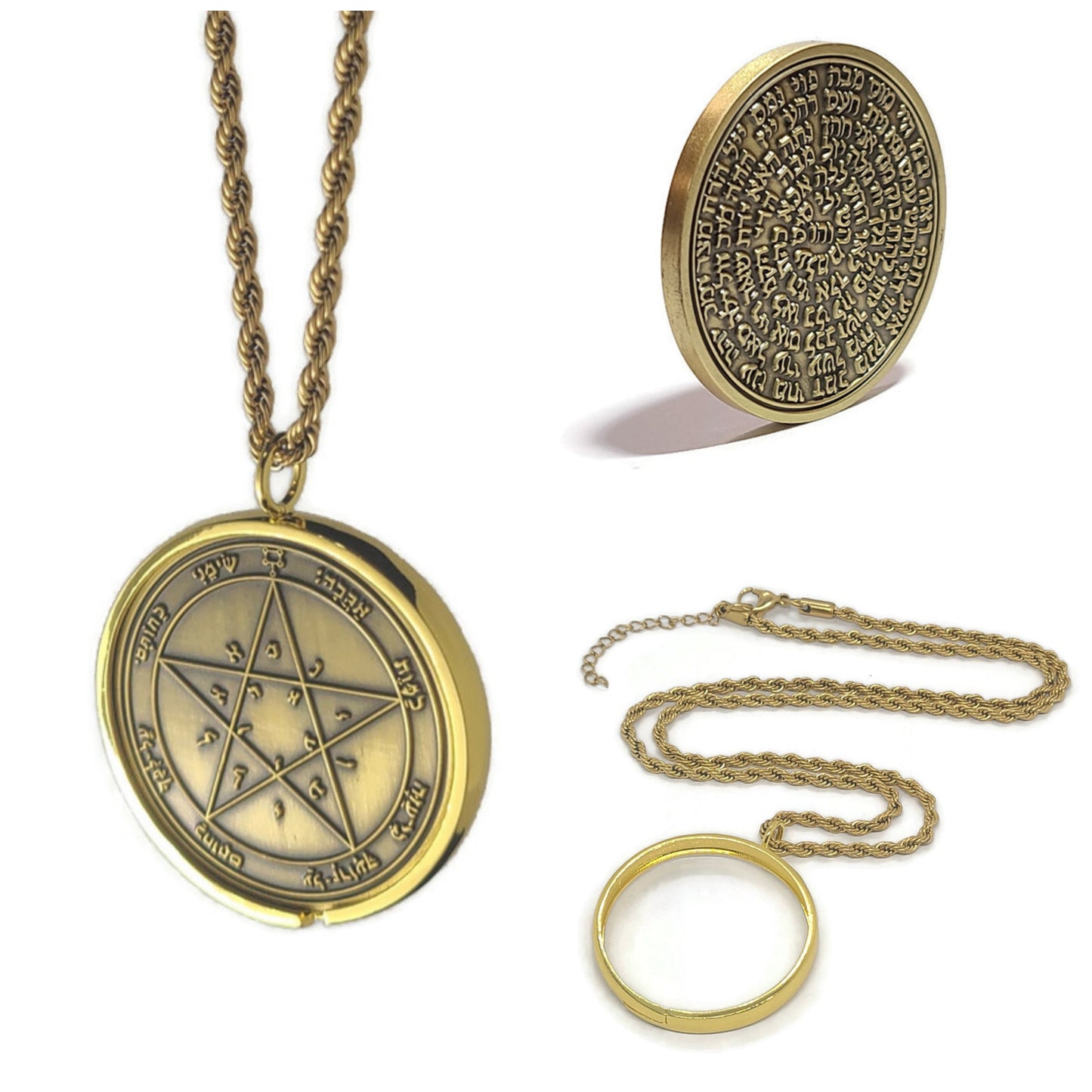 Second Pentacle of Venus 72 names of God 1FitAll bezel Necklace.