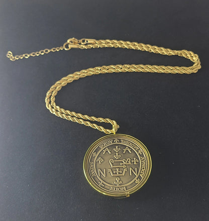 The seal of Archangel Zadkiel 72 names of God 1FitAll bezel Necklace.