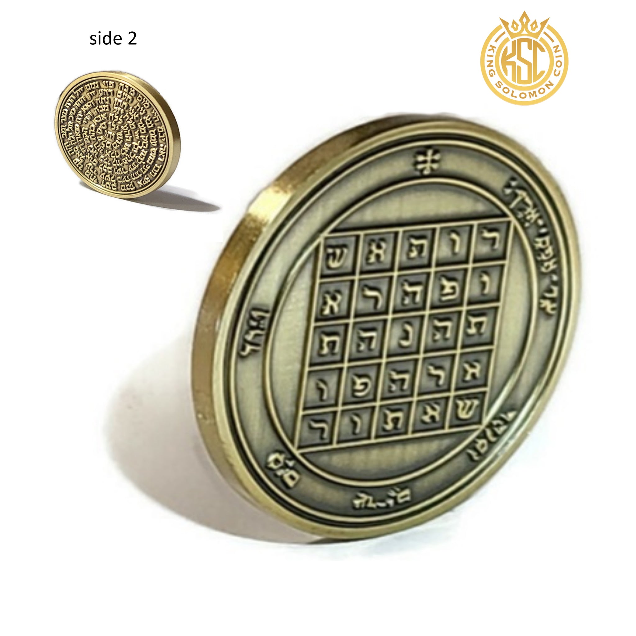 Second Pentacle of Saturn 72 names of God King Solomon Coin