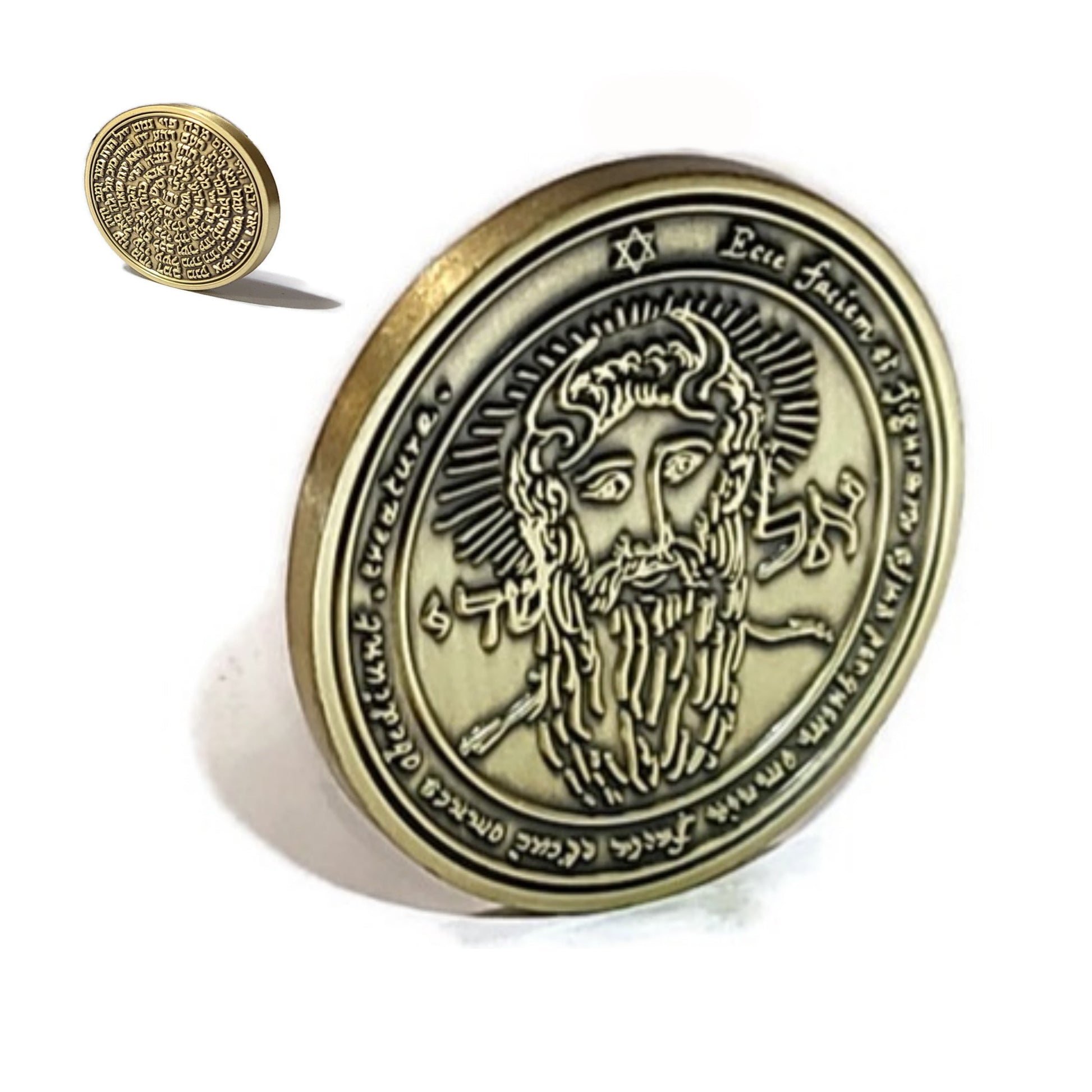 First Pentacle of the Sun "El Shaddai" 72 names of God 1FitAll bezel Necklace.