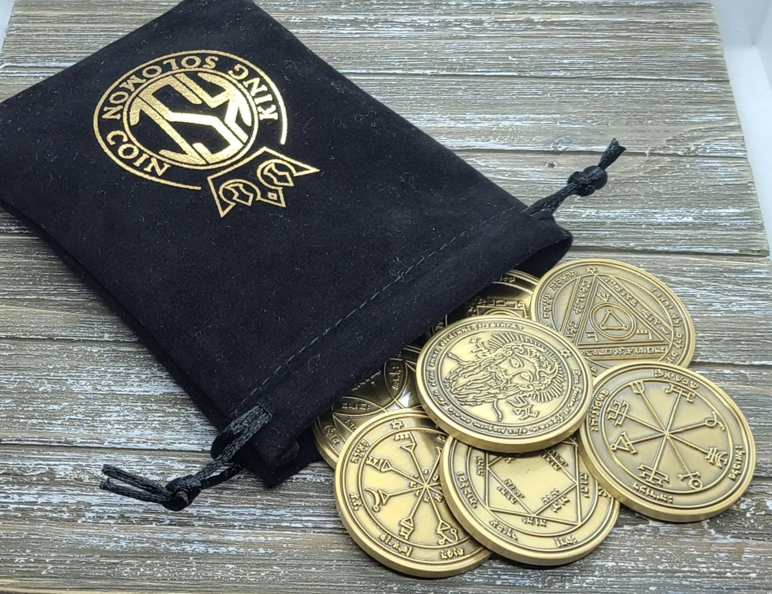 7 Pentacles of Sun Set Necklace 72 Names of God – King Solomon Coin